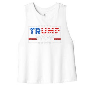 Trump Won The Election Winner 2024 Trump 2.0 Trump Is Back Women's Racerback Cropped Tank