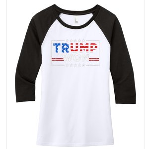 Trump Won The Election Winner 2024 Trump 2.0 Trump Is Back Women's Tri-Blend 3/4-Sleeve Raglan Shirt