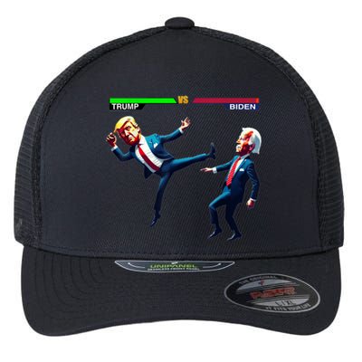 Trump Wins Trump Vs Biden Elections Funny Debate 2024 Flexfit Unipanel Trucker Cap