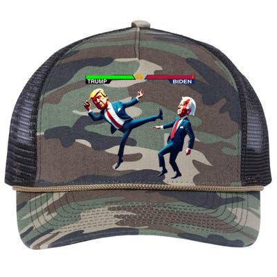 Trump Wins Trump Vs Biden Elections Funny Debate 2024 Retro Rope Trucker Hat Cap