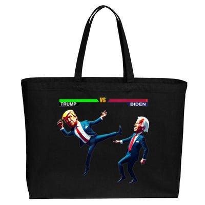 Trump Wins Trump Vs Biden Elections Funny Debate 2024 Cotton Canvas Jumbo Tote