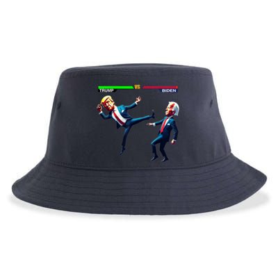 Trump Wins Trump Vs Biden Elections Funny Debate 2024 Sustainable Bucket Hat