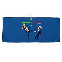 Trump Wins Trump Vs Biden Elections Funny Debate 2024 Large Microfiber Waffle Golf Towel