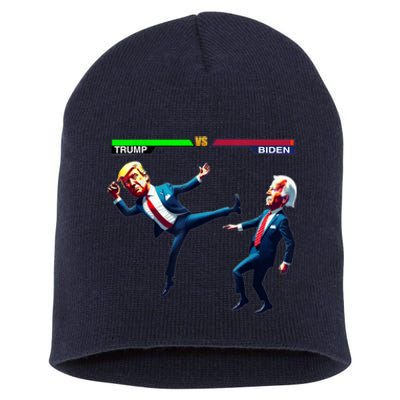 Trump Wins Trump Vs Biden Elections Funny Debate 2024 Short Acrylic Beanie