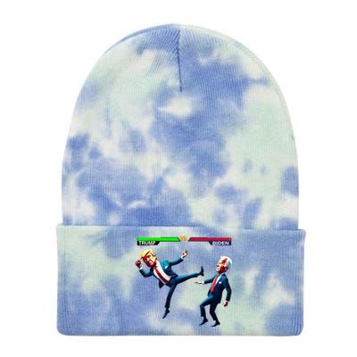 Trump Wins Trump Vs Biden Elections Funny Debate 2024 Tie Dye 12in Knit Beanie