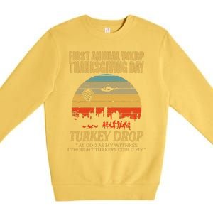 Thanksgiving Wkrp Turkey Drop Premium Crewneck Sweatshirt