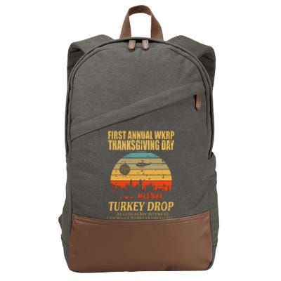 Thanksgiving Wkrp Turkey Drop Cotton Canvas Backpack