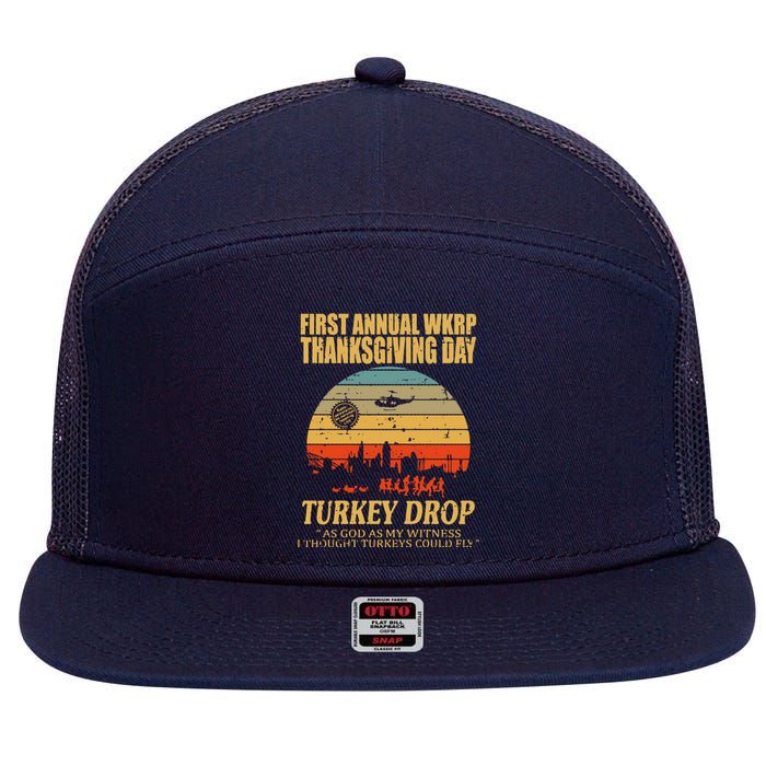 Thanksgiving Wkrp Turkey Drop 7 Panel Mesh Trucker Snapback Hat