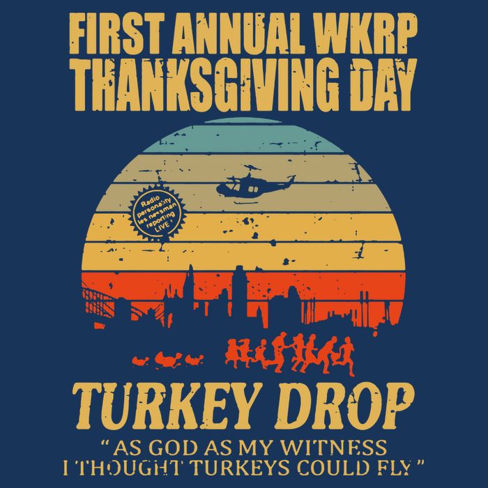 Thanksgiving Wkrp Turkey Drop Cooling Performance Crew T-Shirt