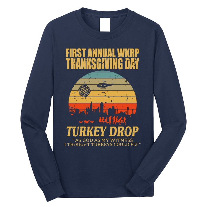 Thanksgiving Wkrp Turkey Drop Long Sleeve Shirt