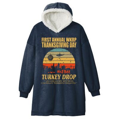 Thanksgiving Wkrp Turkey Drop Hooded Wearable Blanket