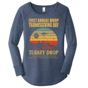 Thanksgiving Wkrp Turkey Drop Women's Perfect Tri Tunic Long Sleeve Shirt