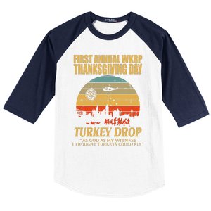 Thanksgiving Wkrp Turkey Drop Baseball Sleeve Shirt