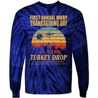 Thanksgiving Wkrp Turkey Drop Tie-Dye Long Sleeve Shirt