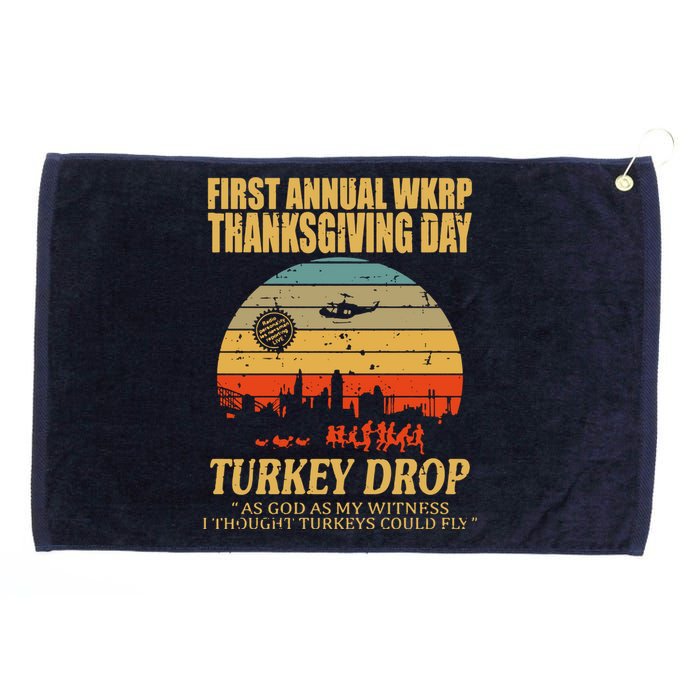 Thanksgiving Wkrp Turkey Drop Grommeted Golf Towel