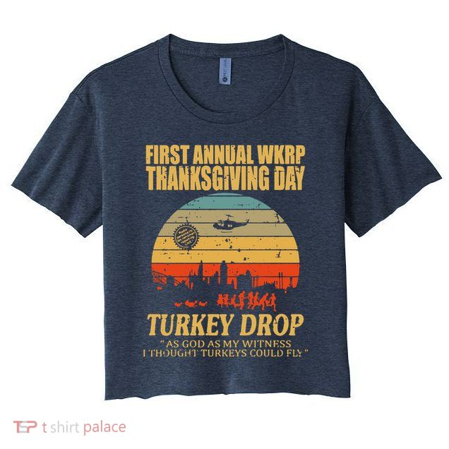 Thanksgiving Wkrp Turkey Drop Crop Top