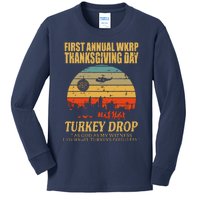 Thanksgiving Wkrp Turkey Drop Kids Long Sleeve Shirt