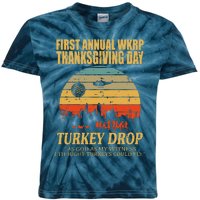 Thanksgiving Wkrp Turkey Drop Kids Tie-Dye T-Shirt