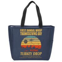 Thanksgiving Wkrp Turkey Drop Zip Tote Bag