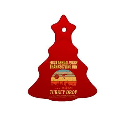 Thanksgiving Wkrp Turkey Drop Ceramic Tree Ornament