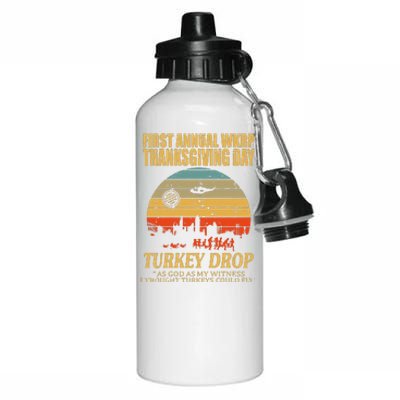 Thanksgiving Wkrp Turkey Drop Aluminum Water Bottle