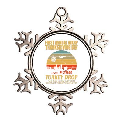 Thanksgiving Wkrp Turkey Drop Metallic Star Ornament