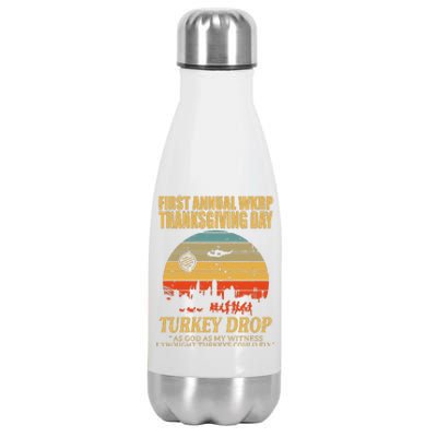 Thanksgiving Wkrp Turkey Drop Stainless Steel Insulated Water Bottle