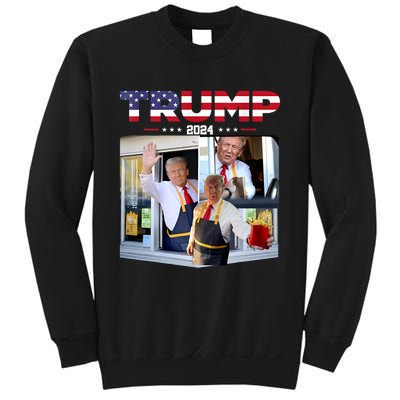 Trump Works The Drivethru Fast Food Worker French Fries Sweatshirt