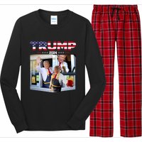 Trump Works The Drivethru Fast Food Worker French Fries Long Sleeve Pajama Set