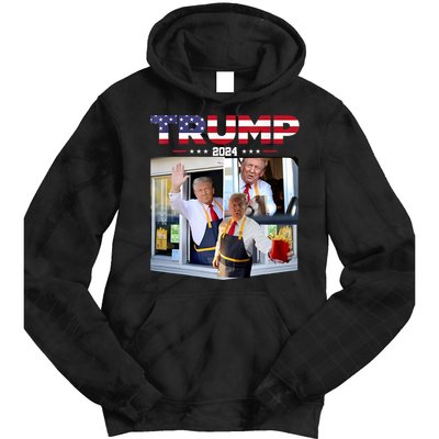 Trump Works The Drivethru Fast Food Worker French Fries Tie Dye Hoodie