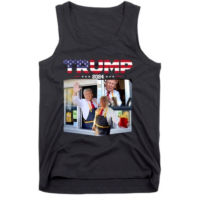 Trump Works The Drivethru Fast Food Worker French Fries Tank Top