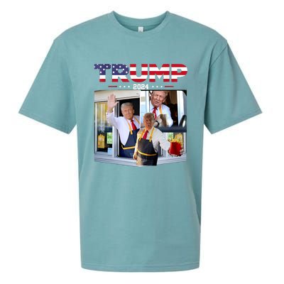 Trump Works The Drivethru Fast Food Worker French Fries Sueded Cloud Jersey T-Shirt