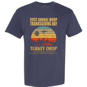 Thanksgiving Wkrp Turkey Drop Garment-Dyed Heavyweight T-Shirt