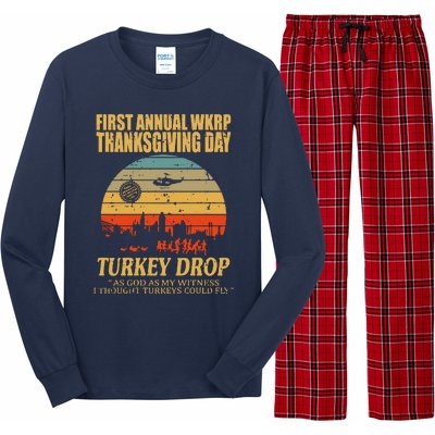 Thanksgiving Wkrp Turkey Drop Long Sleeve Pajama Set