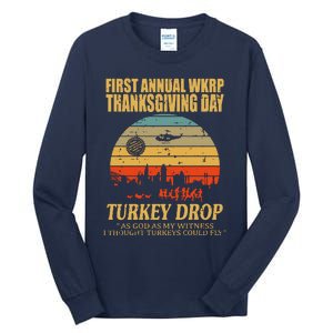 Thanksgiving Wkrp Turkey Drop Tall Long Sleeve T-Shirt