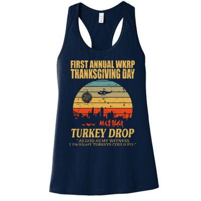 Thanksgiving Wkrp Turkey Drop Women's Racerback Tank