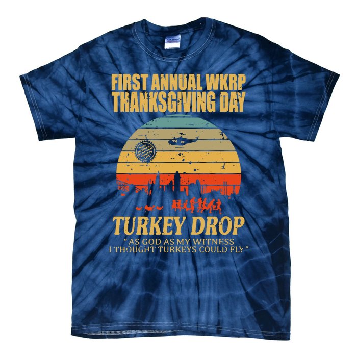 Thanksgiving Wkrp Turkey Drop Tie-Dye T-Shirt