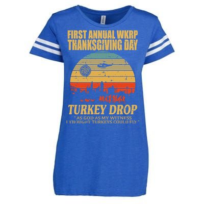 Thanksgiving Wkrp Turkey Drop Enza Ladies Jersey Football T-Shirt