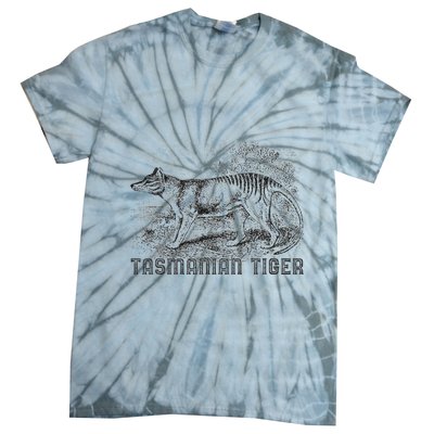 Tasmanian Wolf Tiger Thylacine Australian Extinction Gift Tie-Dye T-Shirt