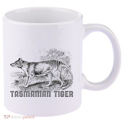 Tasmanian Wolf Tiger Thylacine Australian Extinction Gift 11oz C Handle Ceramic Mug