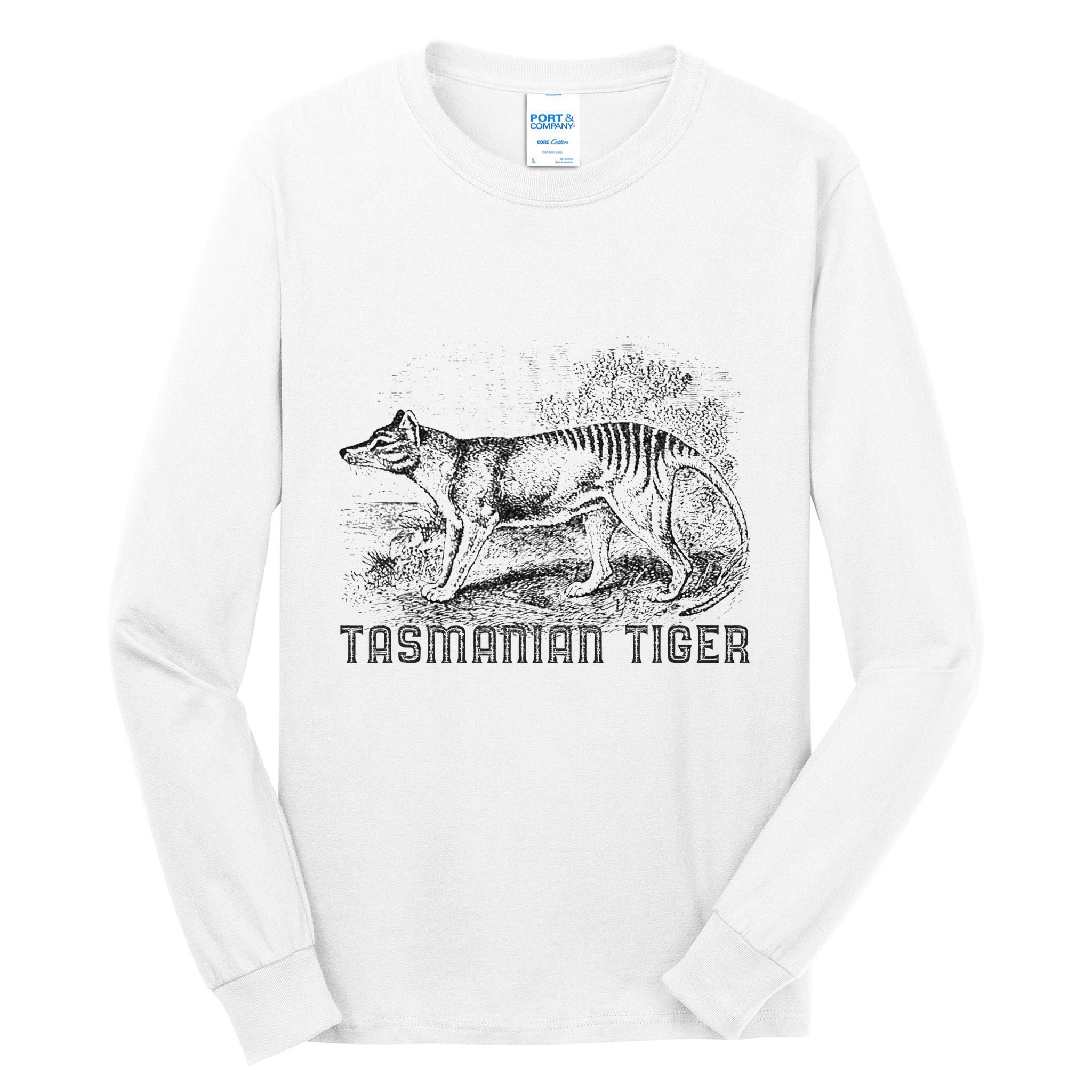 Tasmanian Wolf Tiger Thylacine Australian Extinction Gift Tall Long Sleeve T-Shirt