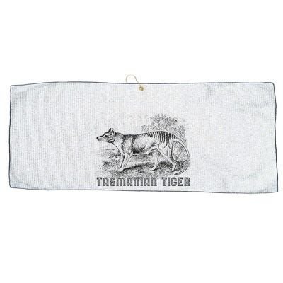 Tasmanian Wolf Tiger Thylacine Australian Extinction Gift Large Microfiber Waffle Golf Towel