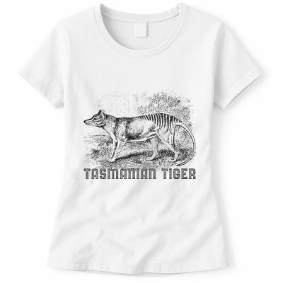 Tasmanian Wolf Tiger Thylacine Australian Extinction Gift Womens T-Shirt