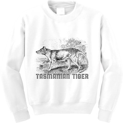 Tasmanian Wolf Tiger Thylacine Australian Extinction Gift Kids Sweatshirt