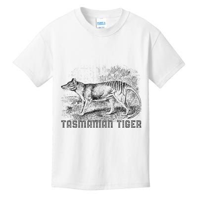 Tasmanian Wolf Tiger Thylacine Australian Extinction Gift Kids T-Shirt