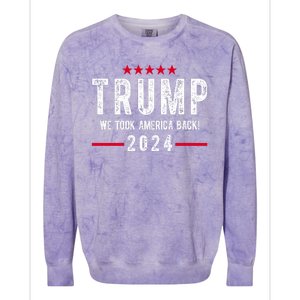 Trump Won Take America Back 2024 Colorblast Crewneck Sweatshirt