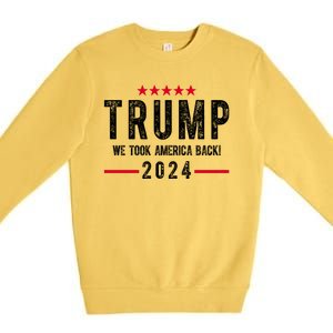 Trump Won Take America Back 2024 Premium Crewneck Sweatshirt