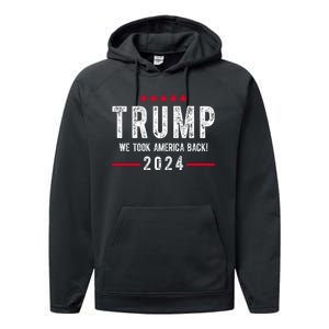 Trump Won Take America Back 2024 Performance Fleece Hoodie