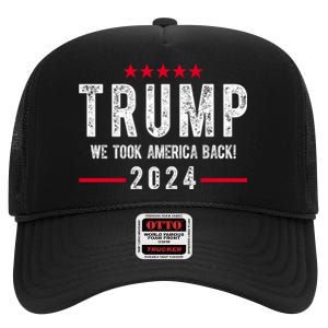 Trump Won Take America Back 2024 High Crown Mesh Back Trucker Hat