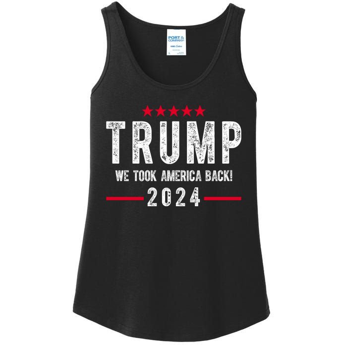 Trump Won Take America Back 2024 Ladies Essential Tank